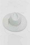 Fame Festival Babe Light Grey Faux Leather Knot Fedora Hat - Rosa Apparel