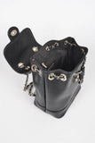 Faux Leather Chain Accent Fashion Backpack - Rosa Apparel
