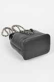 Faux Leather Chain Accent Fashion Backpack - Rosa Apparel
