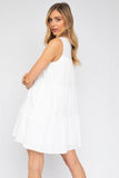 Gilli Casual Sleeveless Tiered Round Neck Loose Mini Dress - Rosa Apparel