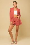 Gilli Casually Chic Double Breathable Feel Front Pleated Shorts - Rosa Apparel