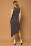 Gilli Sleeveless Twist Wrap Rib Midi Dress - Rosa Apparel