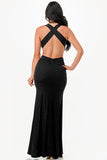 Glittered criss-cross back dress with ruched details