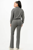 Grey Soft Zip-Up Tracksuit Set – Women’s Two-Piece Loungewear - Rosa Apparel