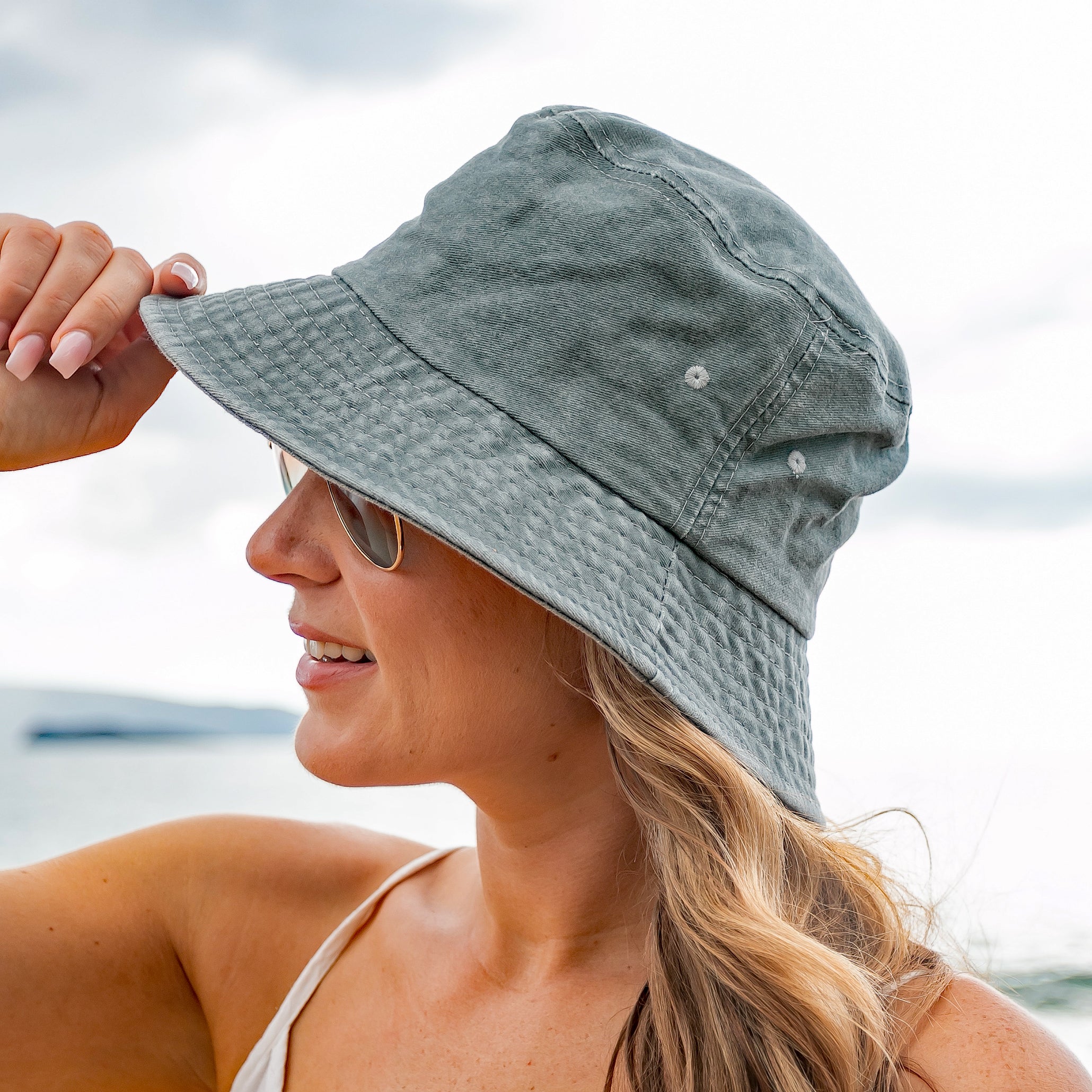 Aili’s Corner Washed Distressed Cotton Bucket Hat