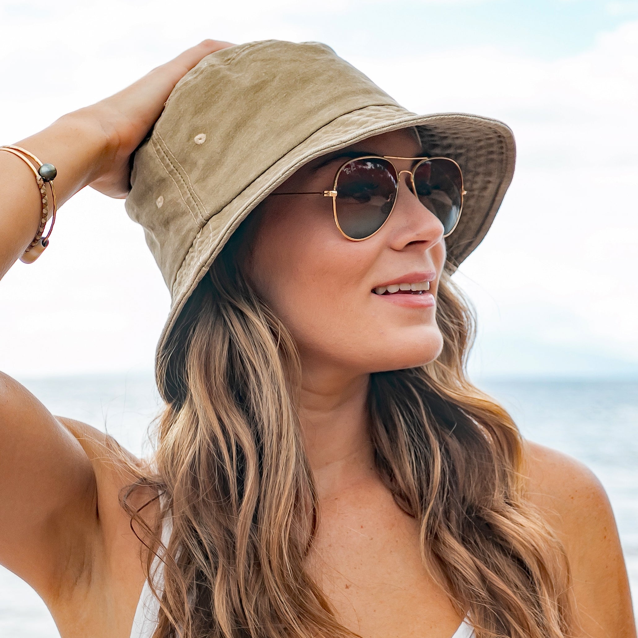 Aili’s Corner Washed Distressed Cotton Bucket Hat