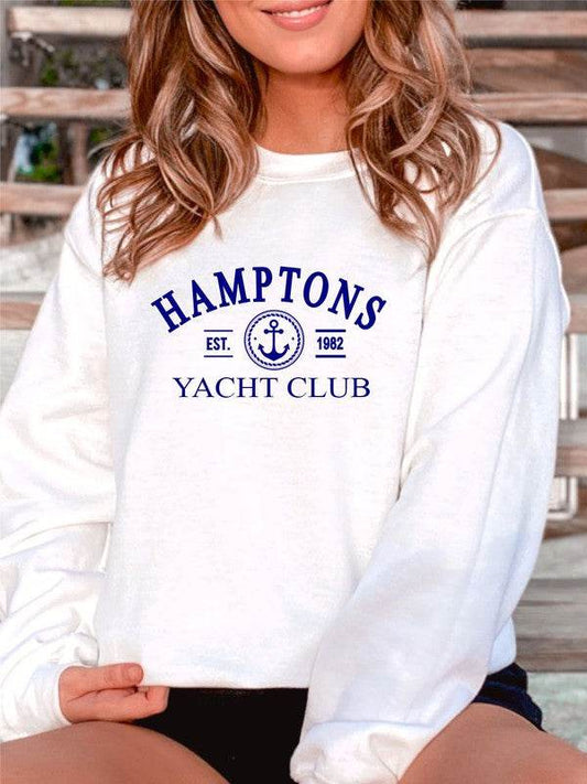 Hamptons Yacht Club CrewNeck Sweatshirt - Rosa Apparel