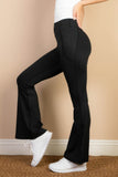 High Waist Side Pocket Flare Leggings - Rosa Apparel