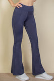 High Waist Side Pocket Flare Leggings - Rosa Apparel