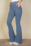 High Waist Side Pocket Flare Leggings - Rosa Apparel