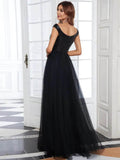 Ever Pretty High Waist Tulle & Sequin Sleeveless V-neck Dress - Rosa Apparel