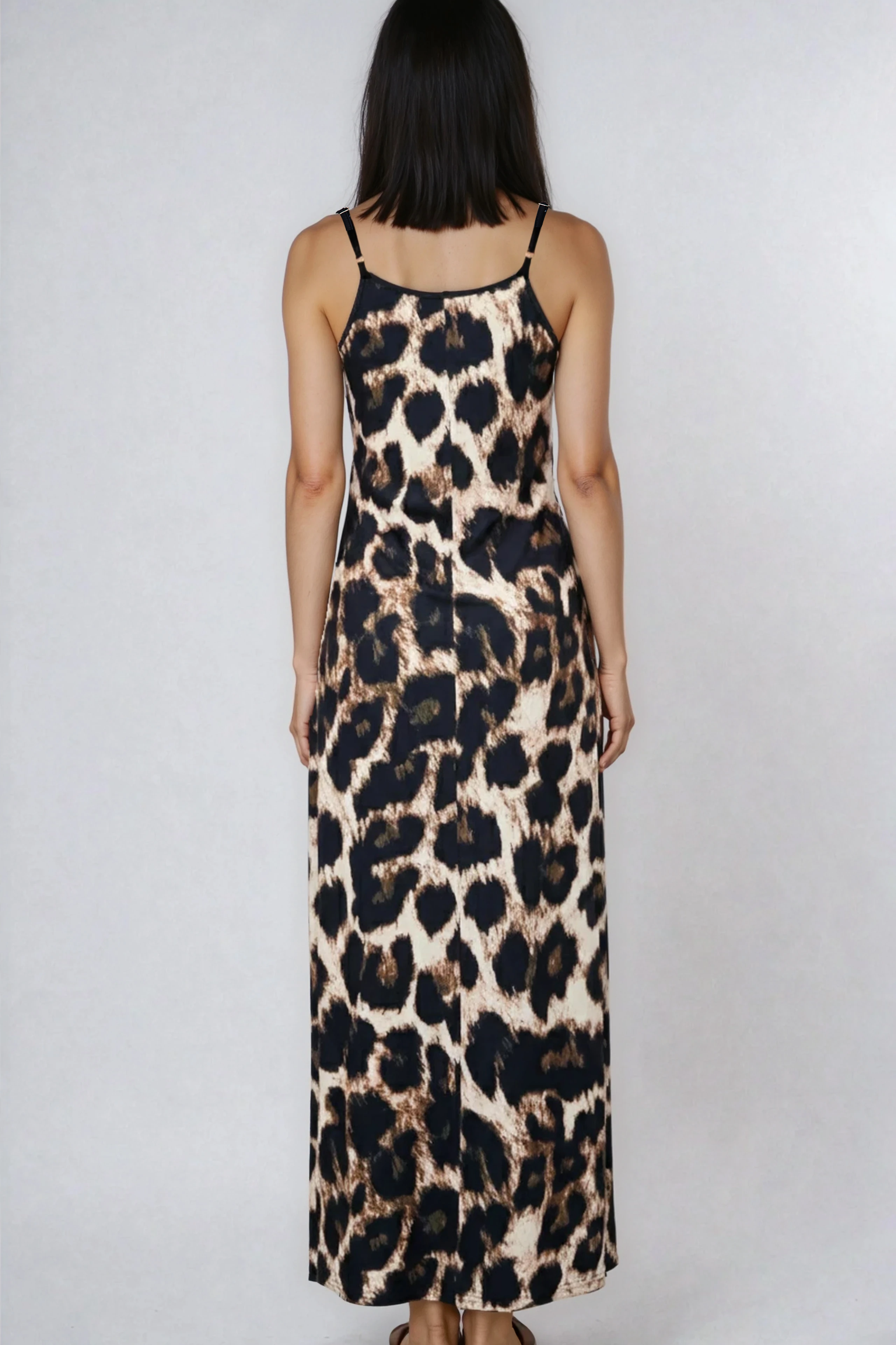 Miss Sparkling Animal Print Maxi Slip Dress