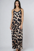 Miss Sparkling Animal Print Maxi Slip Dress