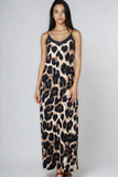 Miss Sparkling Animal Print Maxi Slip Dress