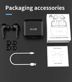 DZ-iTech Wireless Earbuds J5 Pro, ANC+ENC, Noise Cancelling Headsets TWS BT5.3. 36H of Usage time, LCD Power Display - Rosa Apparel