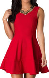 JUNIORS SLEEVELESS PARTY DRESS WITH ZIPPER BACK - Rosa Apparel