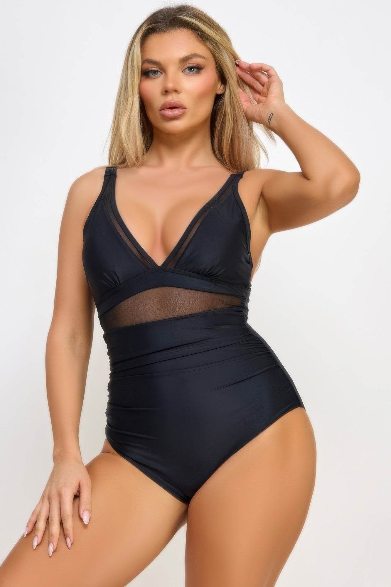 Jacky One-Piece Tummy Control V-Neck Swimsuit - Rosa Apparel
