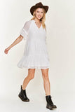 Jade By Jane Ruffled V-Neck Short Sleeves Tiered Mini Dress JBJ1054A - Rosa Apparel