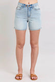 Judy Blue Full Size 2 Button Denim Shorts with Pockets Plus Size - Rosa Apparel