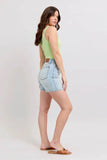 Judy Blue Full Size 2 Button Denim Shorts with Pockets Plus Size - Rosa Apparel