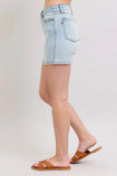 Judy Blue Full Size 2 Button Denim Shorts with Pockets Plus Size - Rosa Apparel