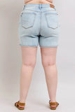 Judy Blue Full Size 2 Button Denim Shorts with Pockets Plus Size - Rosa Apparel