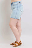 Judy Blue Full Size 2 Button Denim Shorts with Pockets Plus Size - Rosa Apparel