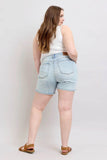 Judy Blue Full Size 2 Button Denim Shorts with Pockets Plus Size - Rosa Apparel