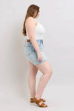 Judy Blue Full Size 2 Button Denim Shorts with Pockets Plus Size - Rosa Apparel