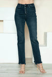 Judy Blue Full Size Button Fly Hem Destroy Straight Jeans 88912 - Rosa Apparel