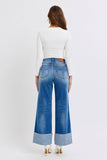 Judy Blue Full Size Distressed High Waist Wide Leg Jeans - Rosa Apparel