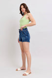 Judy Blue Full Size Double Button Waistband Denim Shorts Plus Size - Rosa Apparel