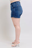 Judy Blue Full Size Double Button Waistband Denim Shorts Plus Size - Rosa Apparel