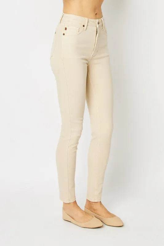Judy Blue Full Size Garment Dyed Tummy Control Skinny Jeans 88845 - Rosa Apparel