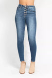 Judy Blue Full Size High Rise Button Fly Skinny Jeans Plus Size - Rosa Apparel