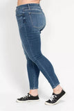 Judy Blue Full Size High Rise Button Fly Skinny Jeans Plus Size - Rosa Apparel