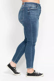 Judy Blue Full Size High Rise Button Fly Skinny Jeans Plus Size - Rosa Apparel