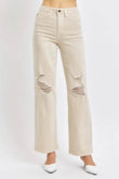 Judy Blue Full Size High Waist Distressed Wide Leg Jeans Style 88823 - Rosa Apparel