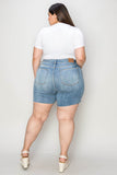 Judy Blue Full Size High Waist Raw Hem Denim Casual Jean Shorts Style #: 15251 - Rosa Apparel