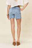 Judy Blue Full Size High Waist Raw Hem Denim Casual Jean Shorts Style #: 15251 - Rosa Apparel