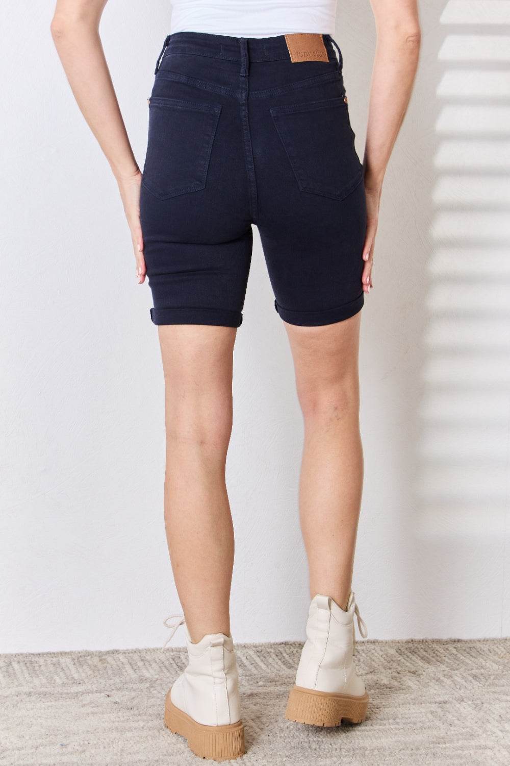 Judy Blue Full Size High Waist Tummy Control Bermuda Shorts Style #:150270 - Rosa Apparel