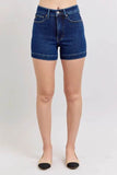 Judy Blue Full Size High Waist Tummy Control Denim Shorts Plus Size - Rosa Apparel