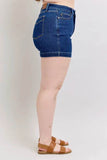 Judy Blue Full Size High Waist Tummy Control Denim Shorts Plus Size - Rosa Apparel