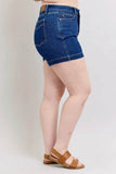 Judy Blue Full Size High Waist Tummy Control Denim Shorts Plus Size - Rosa Apparel