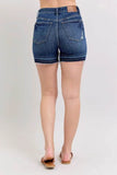 Judy Blue Full Size High Waist Tummy Control Destroy Release Hem Denim Shorts Plus Size - Rosa Apparel