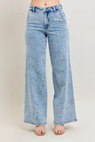 Judy Blue Full Size High Waist Wide Leg Jeans with Skewed Inseam - Rosa Apparel
