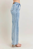 Judy Blue Full Size High Waist Wide Leg Jeans with Skewed Inseam - Rosa Apparel