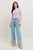 Judy Blue Full Size High Waist Wide Leg Jeans with Skewed Inseam - Rosa Apparel