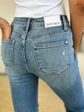 Judy Blue Full Size Mid Rise Destroyed Hem Distressed Jeans Style 88632 - Rosa Apparel