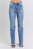 Judy Blue Full Size Raw Hem High Rise Bootcut Jeans - Rosa Apparel